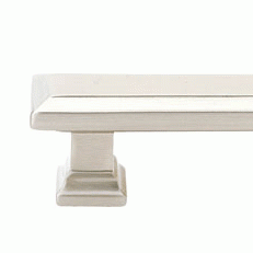 EMTEK 4 5/8 Inch Overall (3 1/2 Inch c-c) Brass Geometric Rectangular Pull (Satin Nickel Finish)