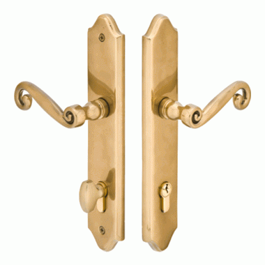 EMTEK Solid Brass Concord Euro Keyed Style Multi Point Lock Trim (Antique Brass Finish)