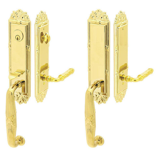 EMTEK Solid Brass Regency Style Mortise Entryway Set (Polished Brass Finish)