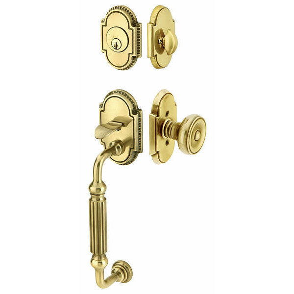 EMTEK Solid Brass Knoxville Style Entryway Set (Polished Brass Finish)