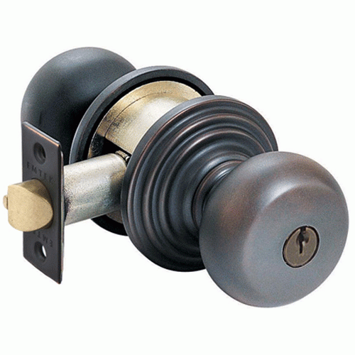 EMTEK Solid Brass Key In Providence Door Knob Set With Regular Rosette