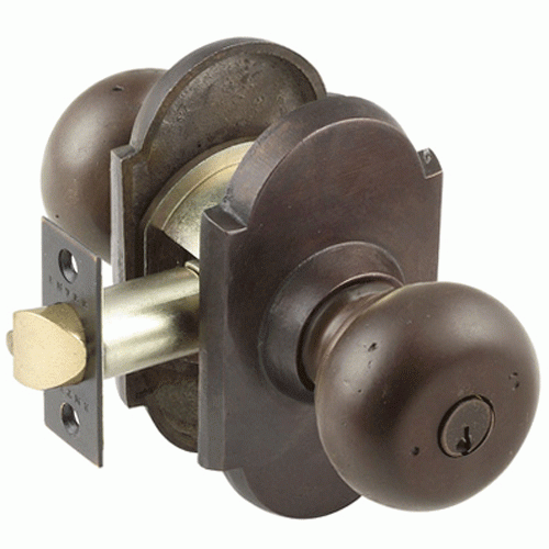 EMTEK Solid Brass Key In Winchester Door Knob Set With Arched Rosette