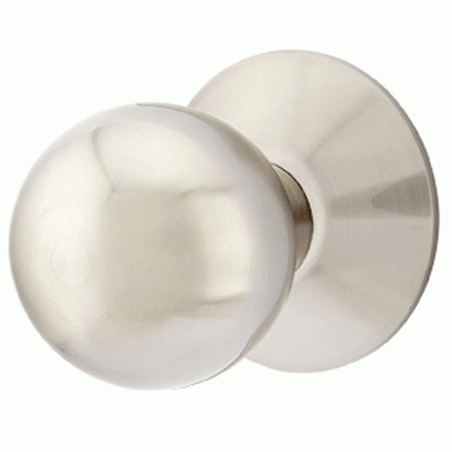 EMTEK Solid Brass Orb Door Knob Set With Modern Rosette (Several Finishes)