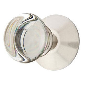 EMTEK Providence Round Crystal Door Knob Set with Round Rosette