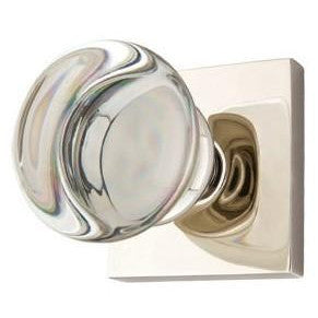 EMTEK Round Crystal Door Knob Set with Square Rosette (Several Finishes)