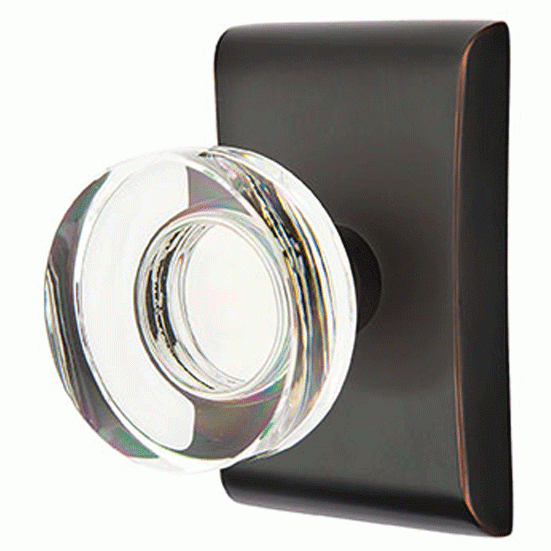 EMTEK Emtek Modern Disc Crystal Door Knob Set With Neos Rosette