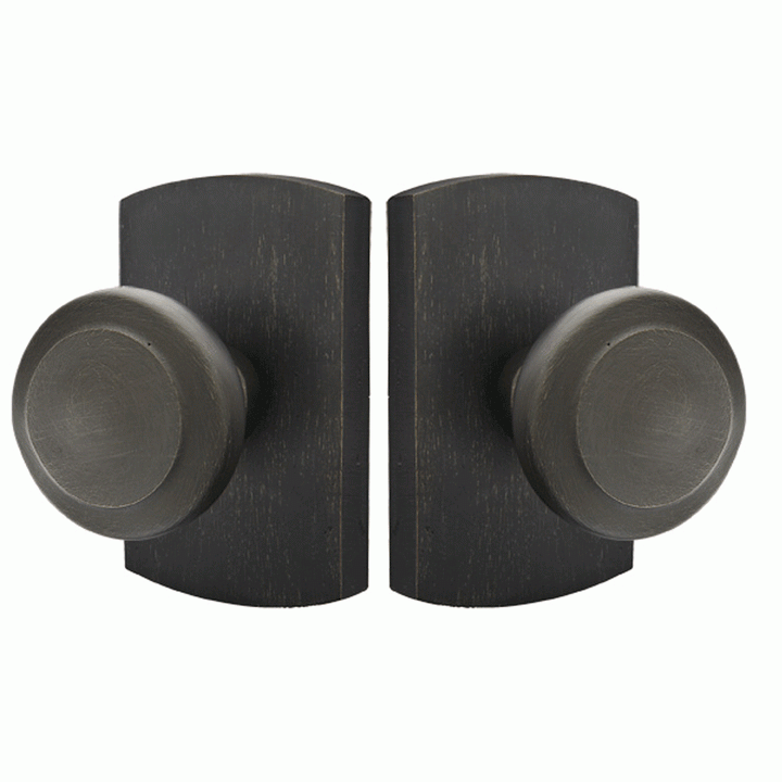 EMTEK Emtek Solid Brass Sandcast Butte Door Knob Rounded Rectangular Rosette