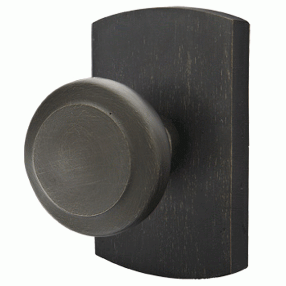 EMTEK Emtek Solid Brass Sandcast Butte Door Knob Rounded Rectangular Rosette