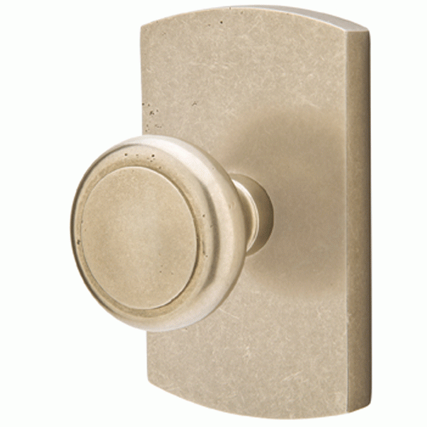 EMTEK Emtek Solid Brass Sandcast Butte Door Knob Rounded Rectangular Rosette