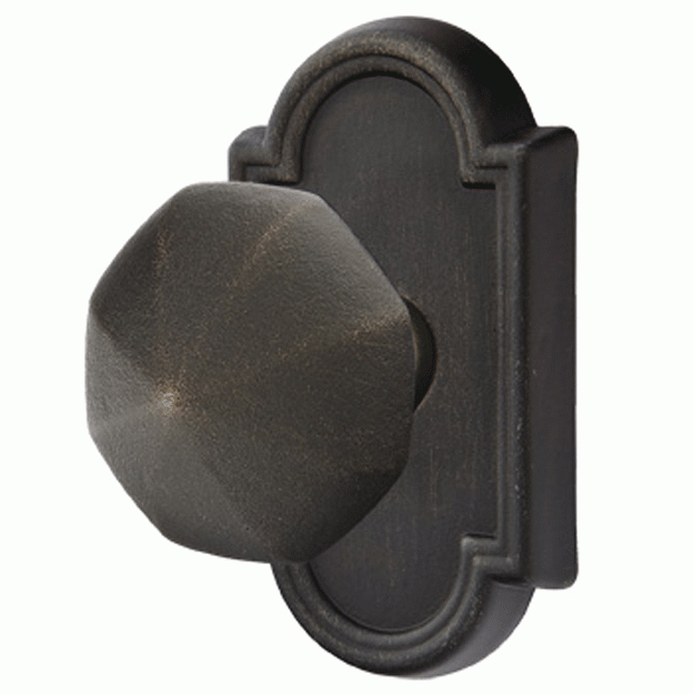 EMTEK Emtek Solid Brass Lost Wax Octagon Door Knob Beveled Arched Rosette