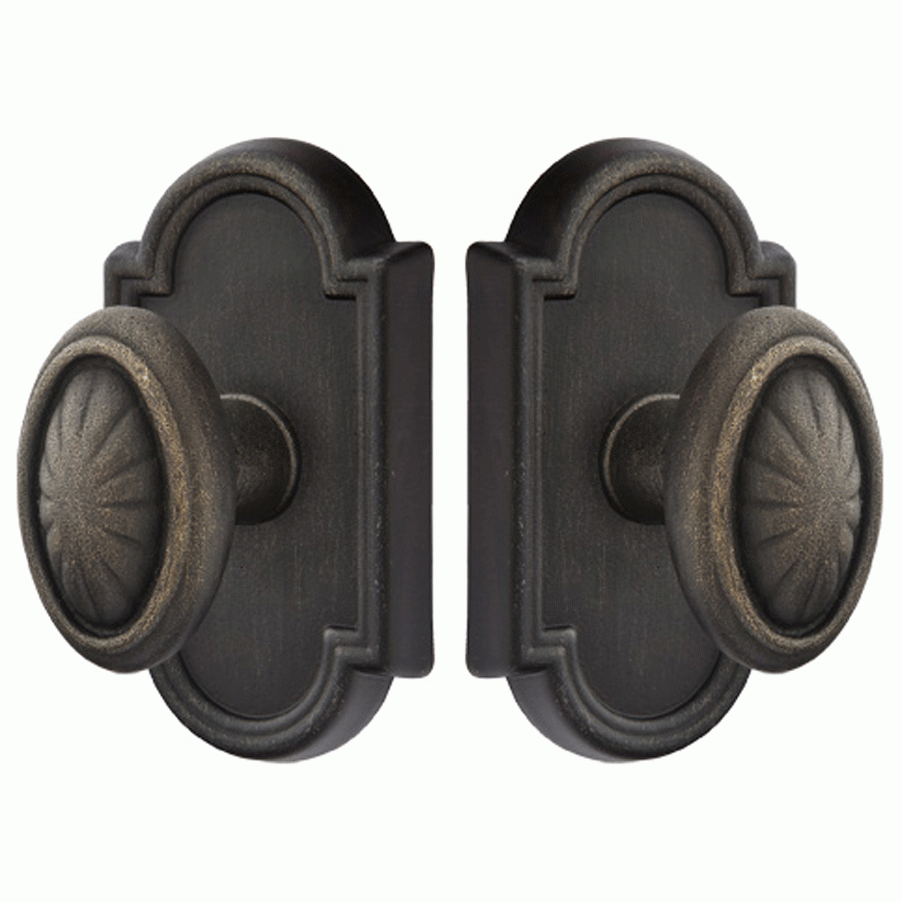 EMTEK Emtek Solid Brass Lost Wax Parma Door Knob Set Beveled Arched Rosette