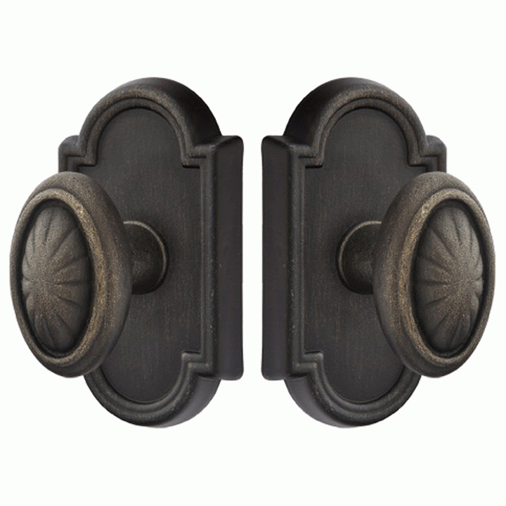 EMTEK Emtek Solid Brass Lost Wax Parma Door Knob Set Beveled Arched Rosette