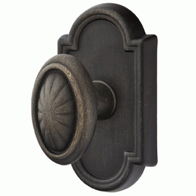 EMTEK Emtek Solid Brass Lost Wax Parma Door Knob Set Beveled Arched Rosette