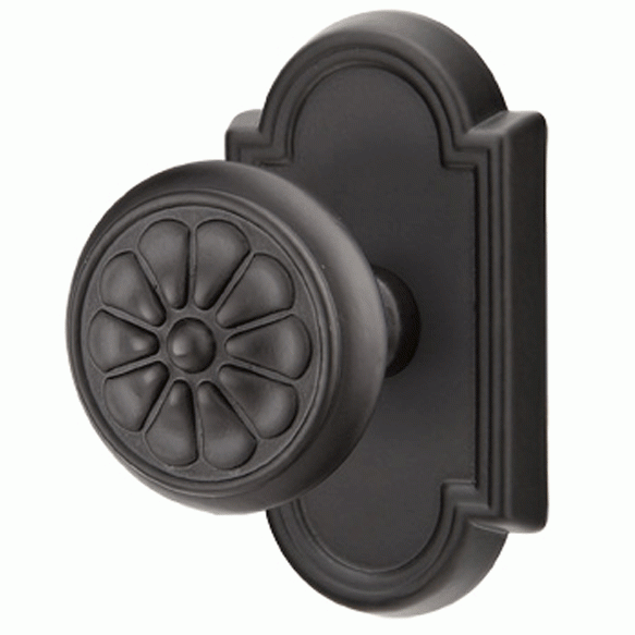 EMTEK Emtek Solid Brass Lost Wax Petal Door Knob Set With Beveled Arched Rosette