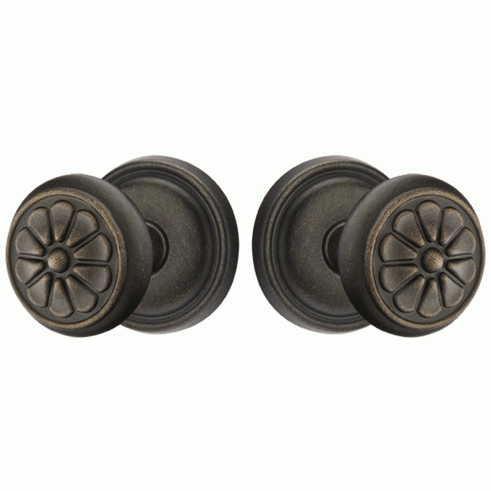 EMTEK Emtek Solid Brass Lost Wax Petal Door Knob Set With Round Rosette