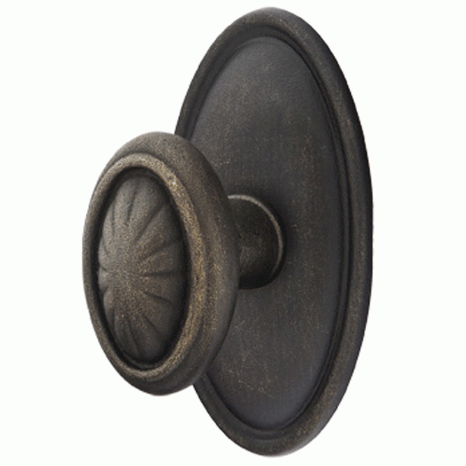 EMTEK Emtek Solid Brass Lost Wax Parma Door Knob Set With Oval Rosette