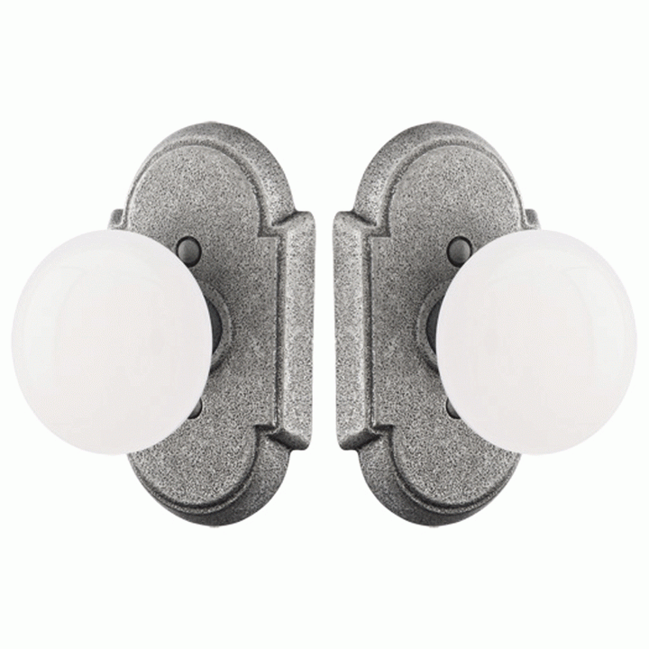 EMTEK Emtek Solid Brass Ivory Madison Door Knob Set With Arched Rosette (Several Finish Options)