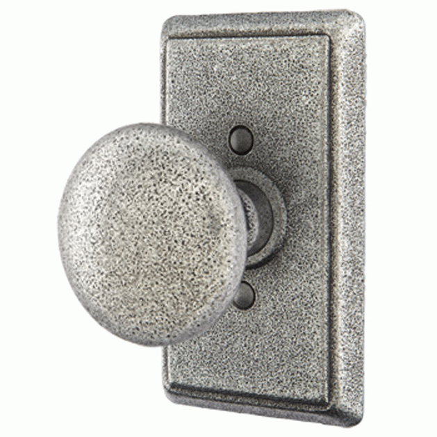 EMTEK Solid Brass Jamestown Door Knob Set With Rectangular Rosette