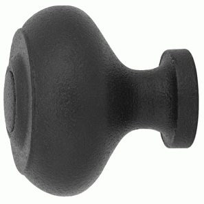 EMTEK Emtek 1 3/4 Inch Wrought Iron Brittany Knob (Flat Black Finish)