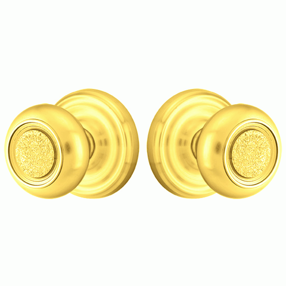 EMTEK Solid Brass Belmont Door Knob Set With Regular Rosette