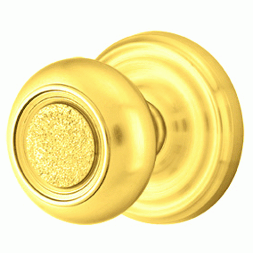 EMTEK Solid Brass Belmont Door Knob Set With Regular Rosette