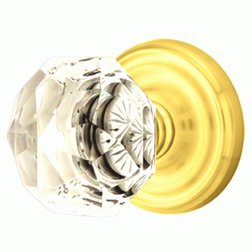 EMTEK Diamond Crystal Door Knob Set With Regular Rosette