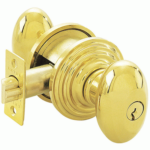 EMTEK Solid Brass Key In Egg Door Knob Set With Regular Rosette