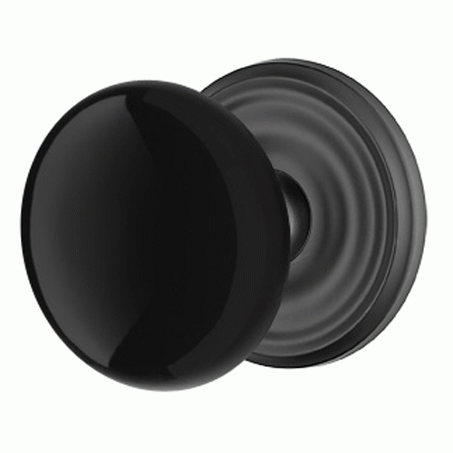 EMTEK Black Porcelain Ebony Door Knob Set With Regular Rosette