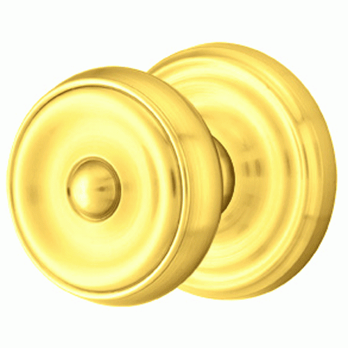 EMTEK Solid Brass Waverly Door Knob Set With Regular Rosette