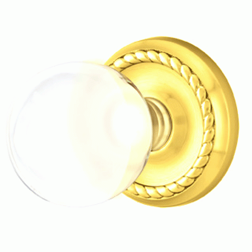 EMTEK Crystal Bristol Door Knob Set With Rope Rosette