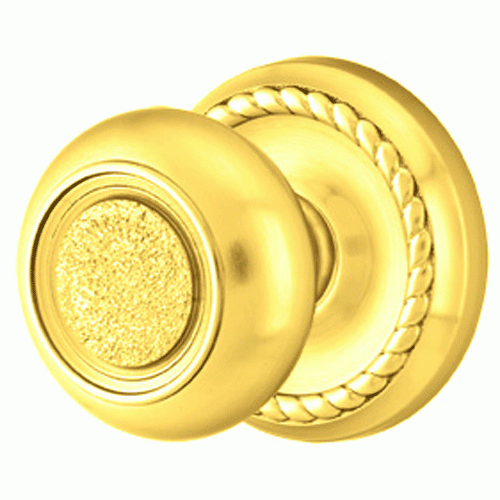 EMTEK Solid Brass Belmont Door Knob Set With Rope Rosette