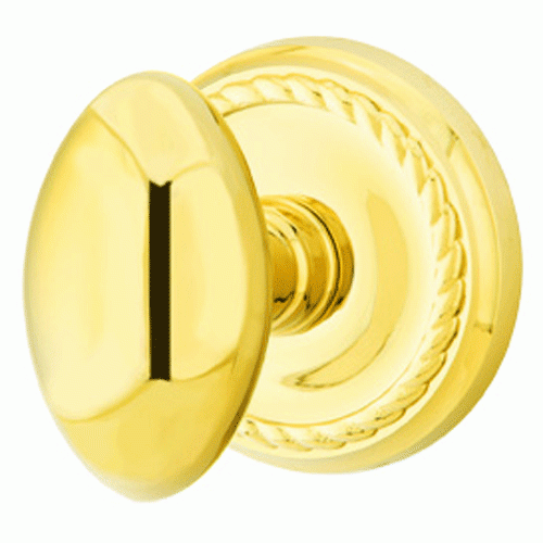 EMTEK Solid Brass Egg Door Knob Set With Rope Rosette