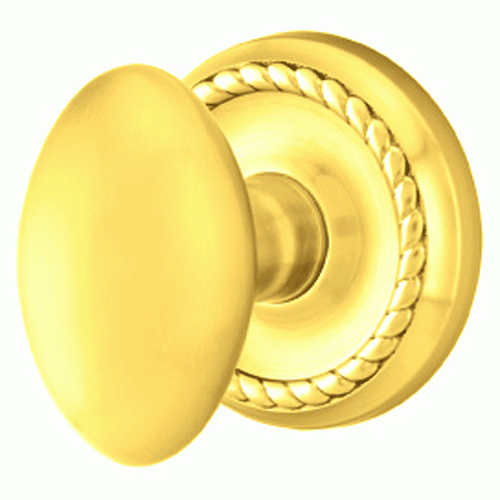 EMTEK Solid Brass Egg Door Knob Set With Rope Rosette