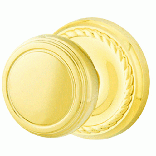 EMTEK Solid Brass Norwich Door Knob Set With Rope Rosette