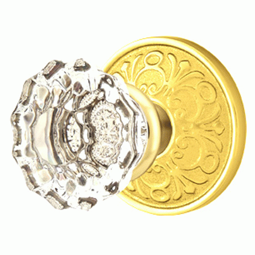 EMTEK Emtek Crystal Astoria Door Knob Set With Lancaster Rosette