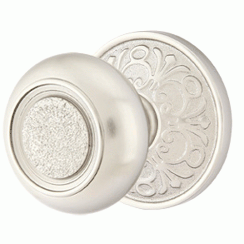 EMTEK Solid Brass Belmont Door Knob Set With Lancaster Rosette