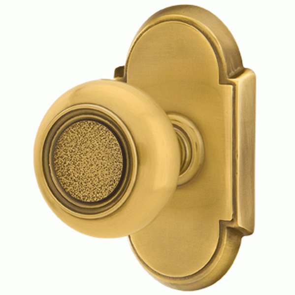 EMTEK Solid Brass Belmont Door Knob Set With # 8 Rosette