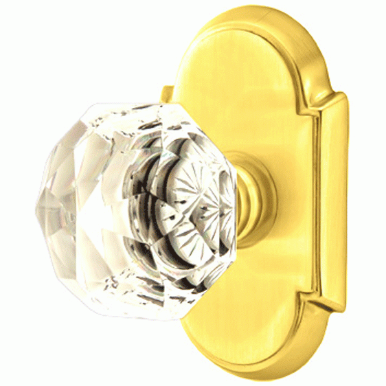 EMTEK Diamond Crystal Door Knob Set With # 8 Rosette