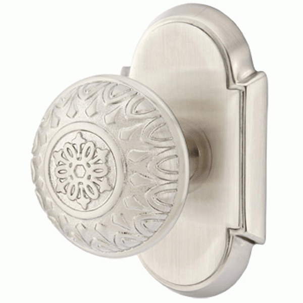 EMTEK Solid Brass Lancaster Door Knob Set With # 8 Rosette