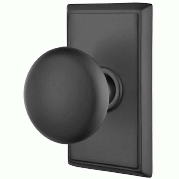 EMTEK Solid Brass Providence Door Knob Set With Rectangular Rosette