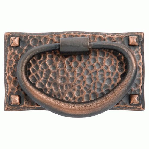 EMTEK Emtek Arts & Crafts 3 Inch Solid Brass Hammered Oval Pull (Oil Rubbed Bronze Finish)