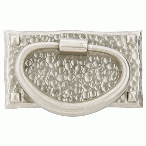 EMTEK Emtek Arts & Crafts 3 Inch Solid Brass Hammered Oval Pull (Brushed Nickel Finish)