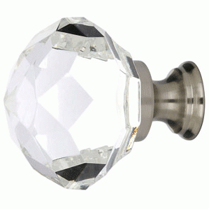 EMTEK 1 3/4 Inch Diamond Wardrobe Knob (Brushed Nickel Finish)