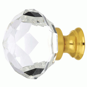 EMTEK 1 3/4 Inch Diamond Wardrobe Knob (Polished Brass Finish)