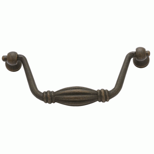 EMTEK 10 1/2 Inch (10 Inch c-c) Tuscany Bronze Fluted Bail Pull (Medium Bronze Finish)