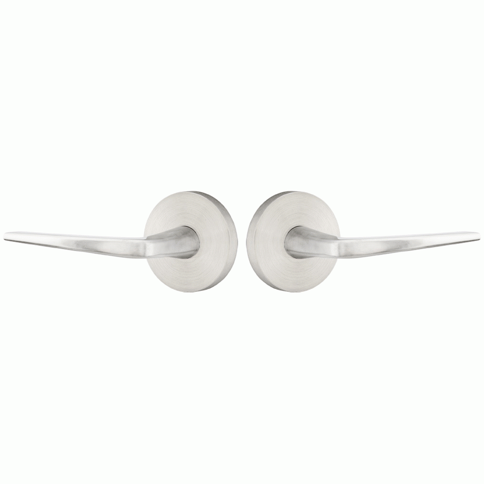 EMTEK Stainless Steel Athena Lever With Disk Rosette