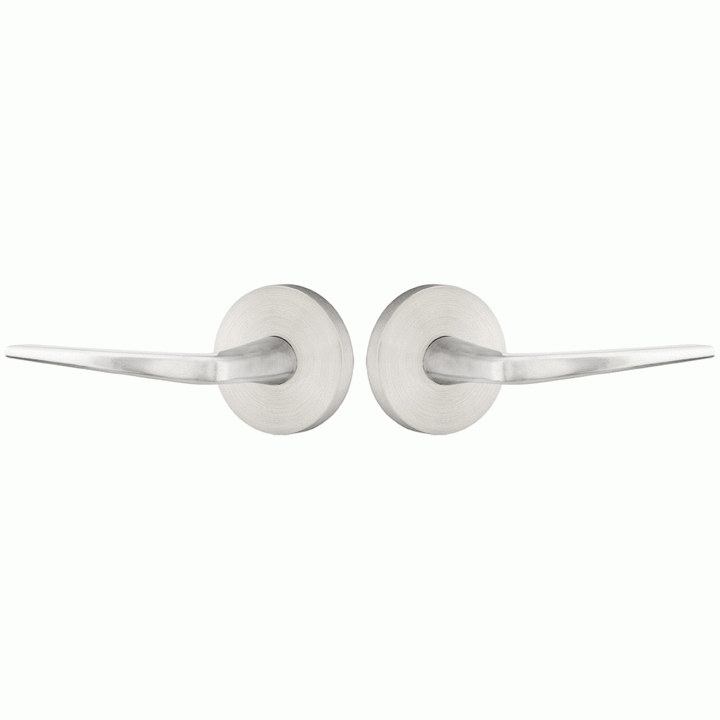 EMTEK Stainless Steel Athena Lever With Disk Rosette