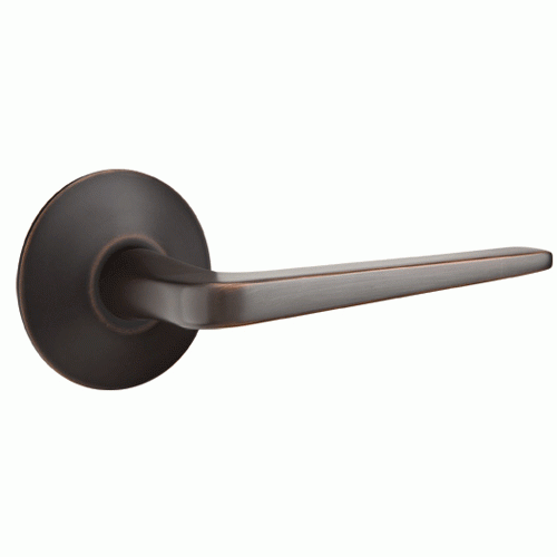 EMTEK Solid Brass Athena Lever With Modern Rosette (Several Finish Options)