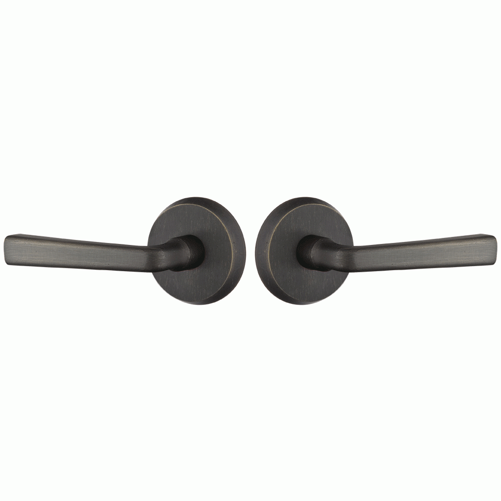 EMTEK Solid Brass Sandcast Cimarron Lever With Disk Rosette