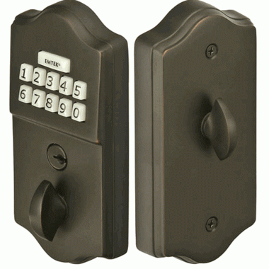 EMTEK Emtek Single Cylinder Solid Brass Electronic Deadbolt (Oil Rubbed Bronze Finish)